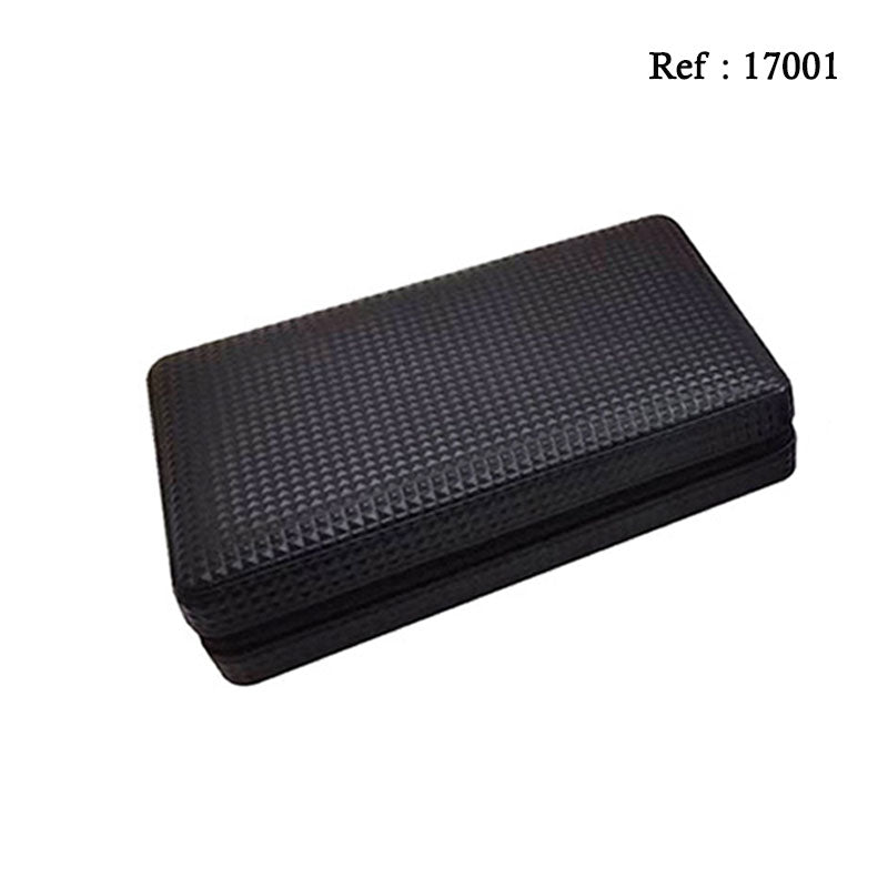 Cave de voyage noire avec hygromètre, humidificateur & coupe-cigares