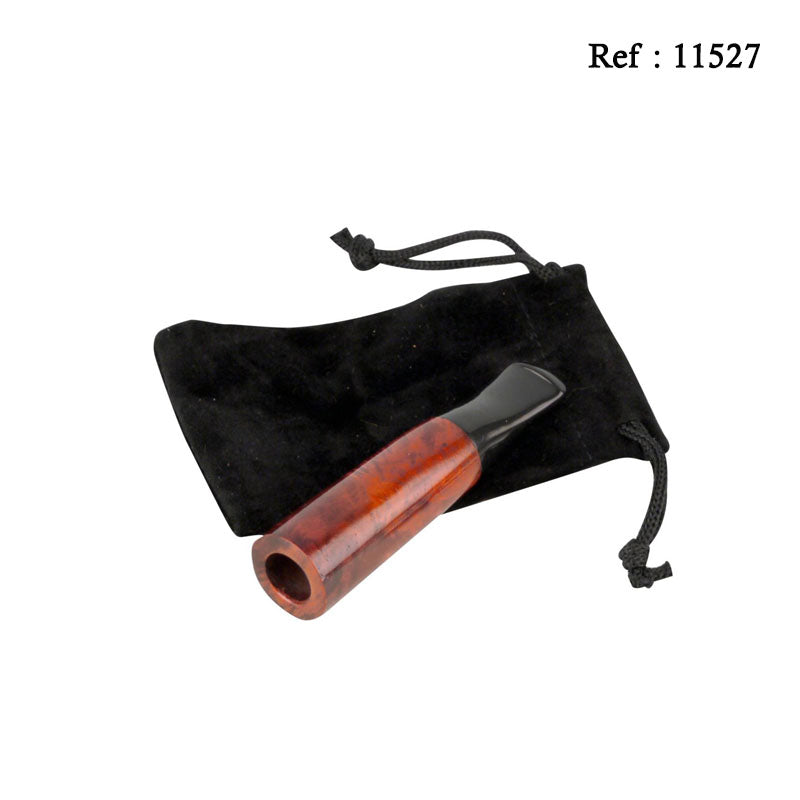 Fume cigarillo Bruyère orange/noir embout acrylique 11 mm