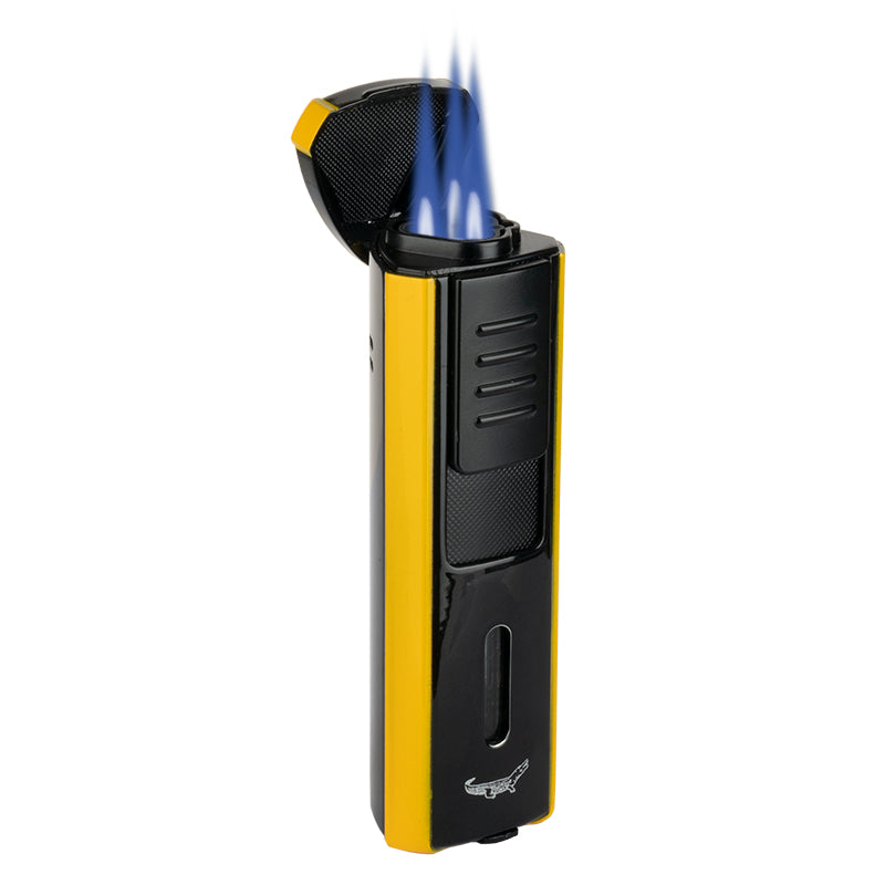 Briquet Formula Triple Torche Crocodile NORMA Jaune 16659B