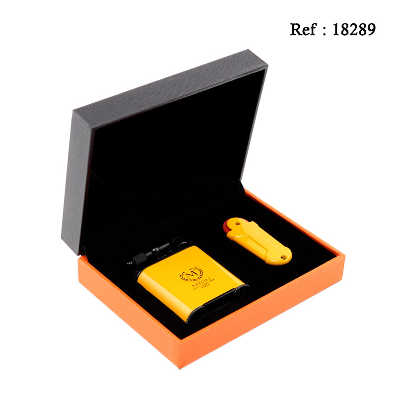 Briquet Cigares double jet Edition Racing Myon Jaune - Jagsmoke