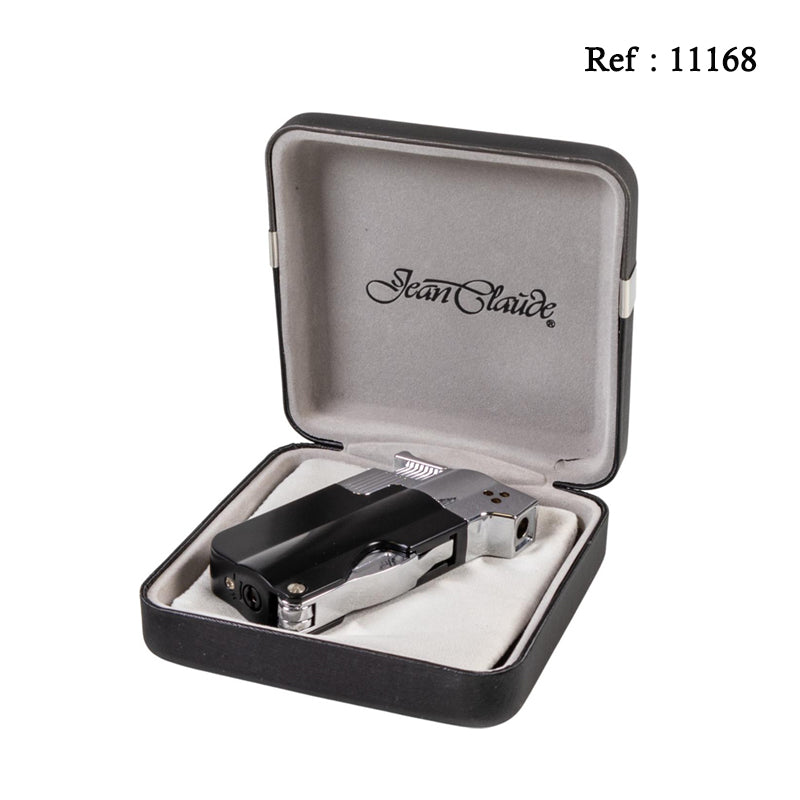 Briquet Pipe Piezo JC Noir/Chromé avec bourre pipe et accessoires - Jagsmoke