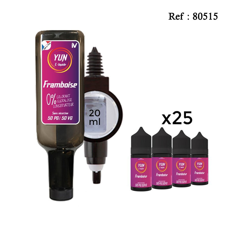 Pack E-liquide Framboise 500mL YUN + Boosters offerts - Jagsmoke